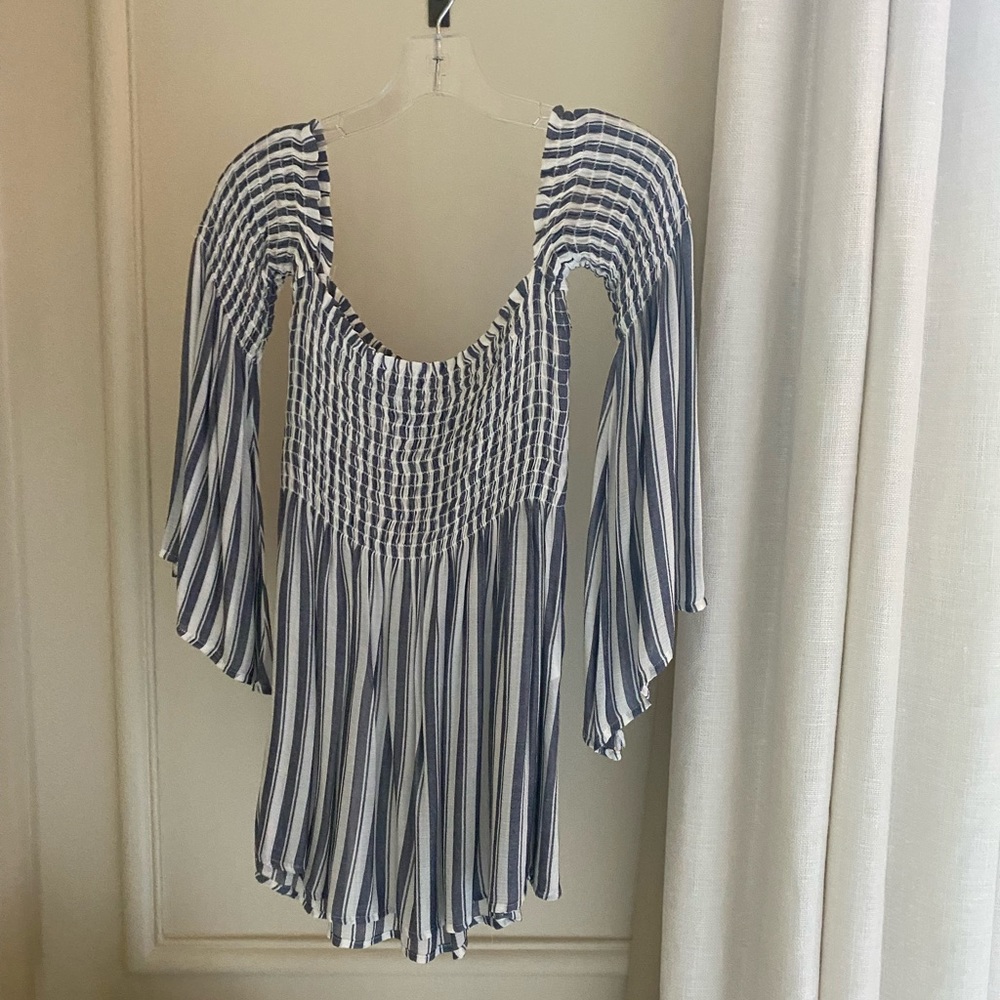 Planet Blue Long Sleeve Off The Shoulder Smock Top